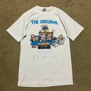 1990s Birdlegs Couch Potatoes Graphic White Shirt Large